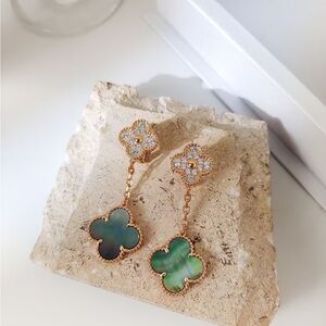 Van Cleef & Arpels Gold and Iridescent Clover Earrings